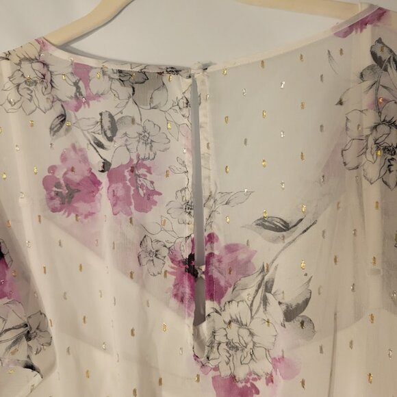 White with Purple Flower Formal Maxi Dress Torrid 4x NWOT - Picture 4 of 8